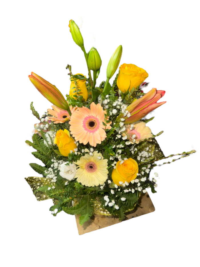 Maceta de vidrio con Mix de flores - Imagen 2