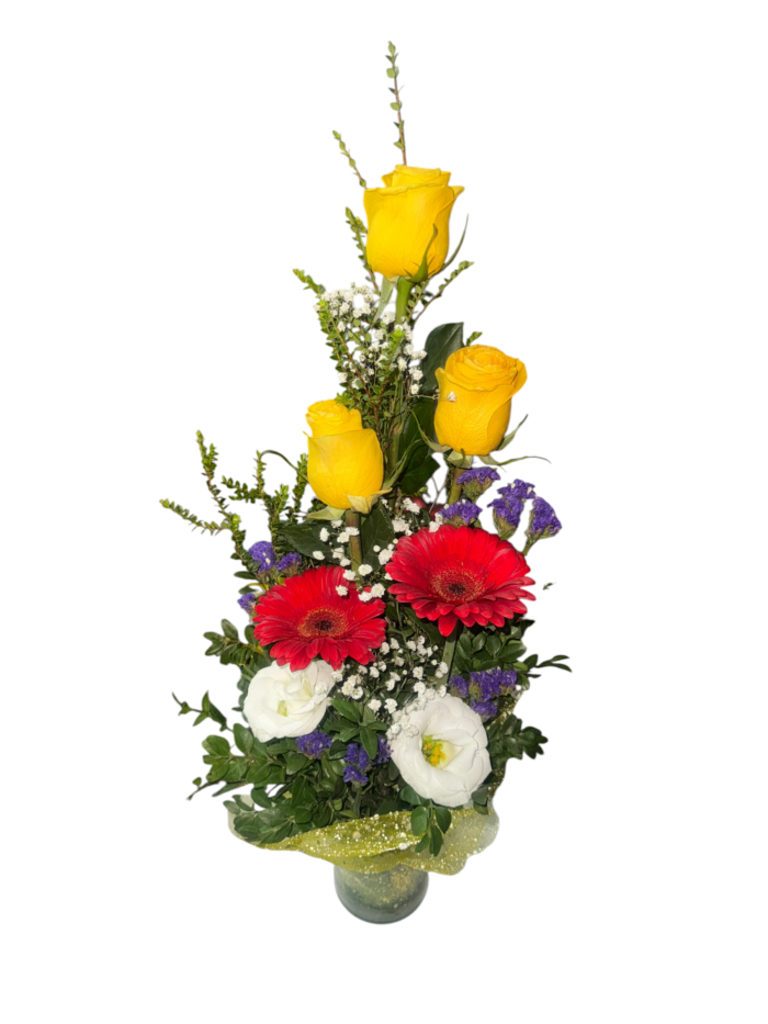 Vaso Mix floral con lisianthus - Imagen 2