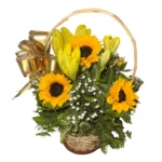 Canasto de Girasoles y Lilium