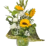 Pecera con Rosas y girasoles