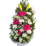 Arreglo Rosas rosadas y lilium