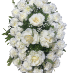 Cojín rosas blancas