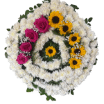 Corona de Rosas y girasoles